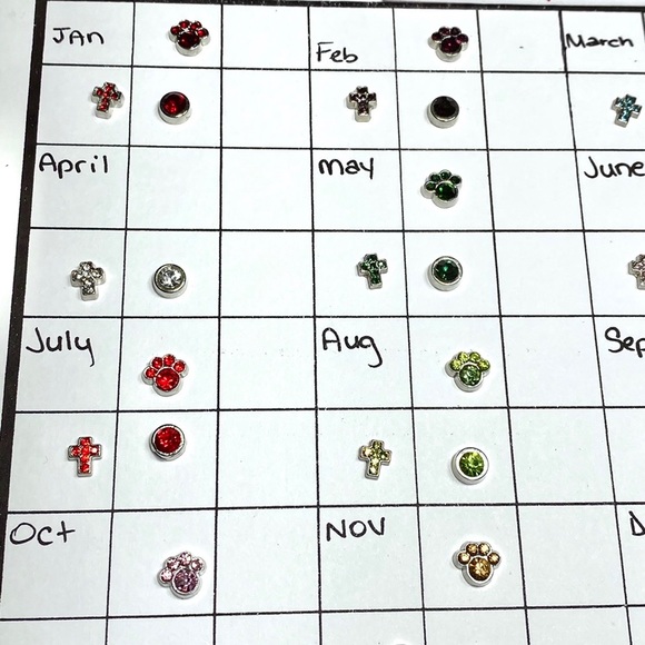 LC-#6 (4X)  Birthstone floating locket charms - Picture 3 of 14